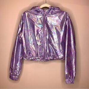 Forever 21 Oil Slick Lavender Hooded Jacket
